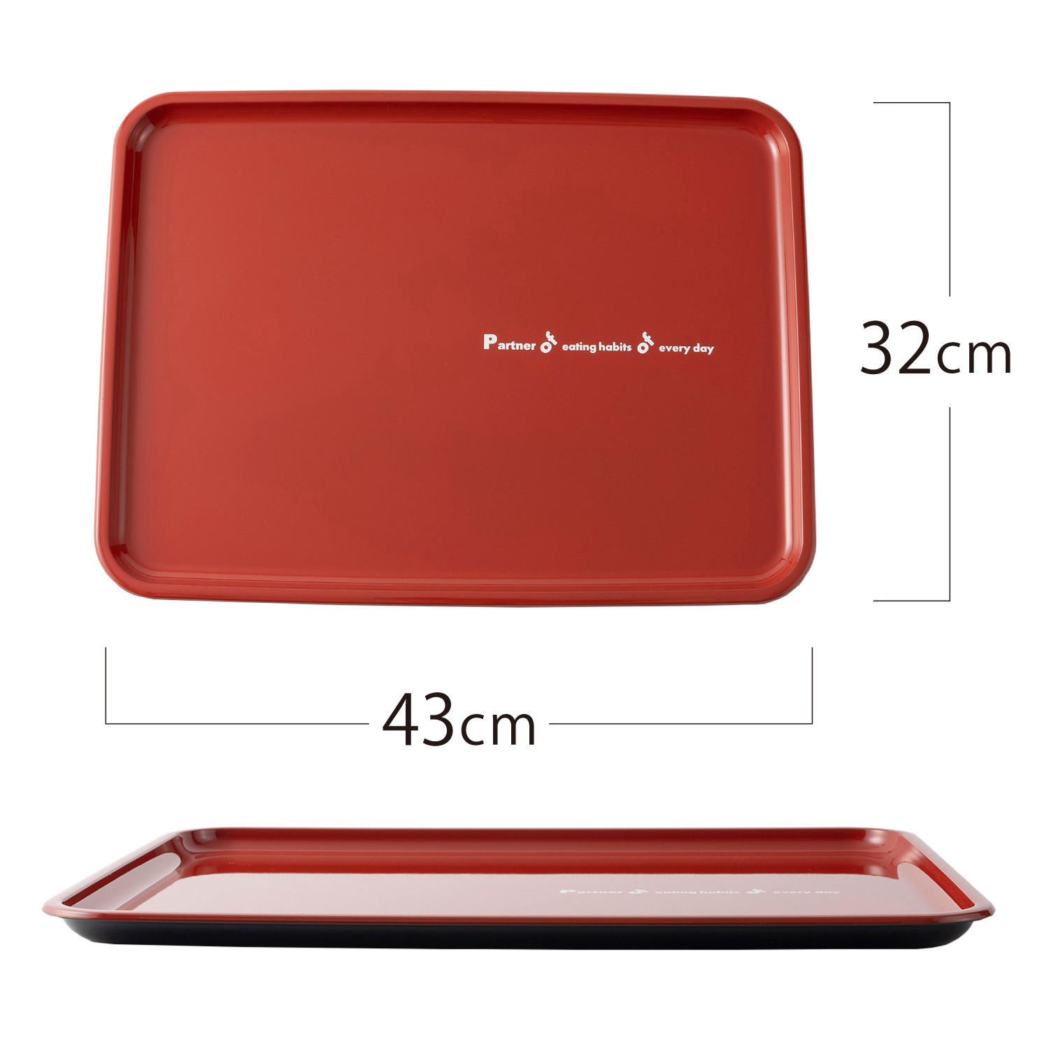 ABS カラートレー 43cm レッド